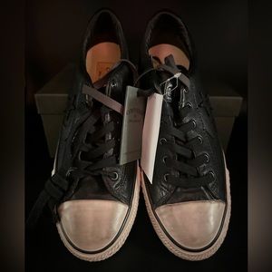 NEW Vintage John Varvatos Converse One Star Black Leather Shoes US 7M Deadstock